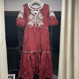 Anthropologie dress with embroidery
